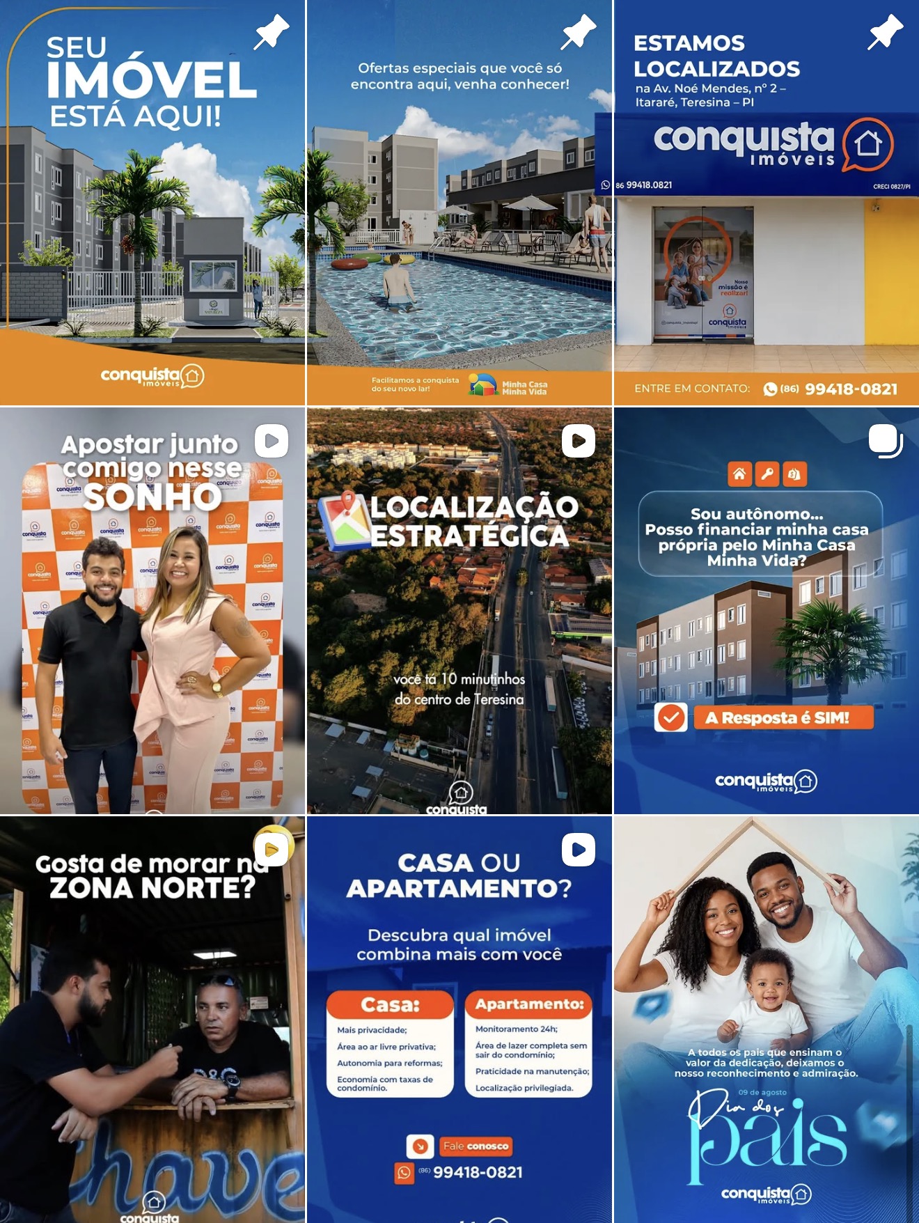 Gestão de Instagram Conquista Imóveis, por Ative Marketing Estratégico